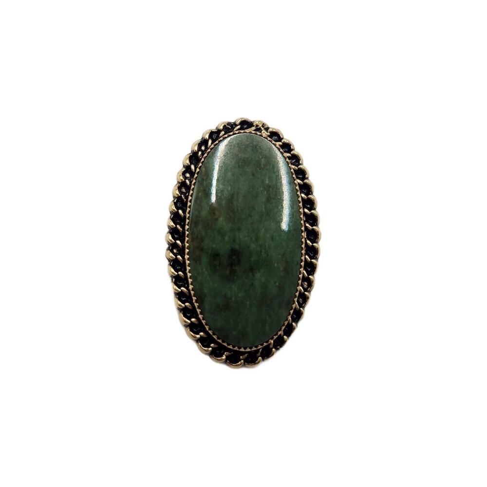 Catamore Green Moss Agate Pendant Brooch 1/20 12K GF 1950s